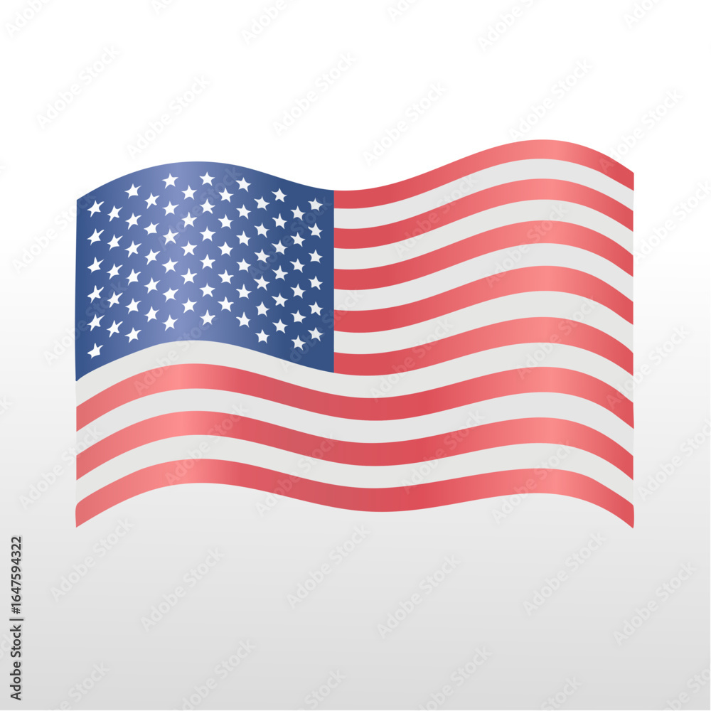 Fototapeta premium Digital artwork of the USA national banner with stars and stripes, representing American pride and national identity.