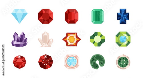 Collection of Colorful Gemstones and Crystals