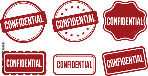 Confidential Stamp Collection with Various Shapes for Secure Document Marking