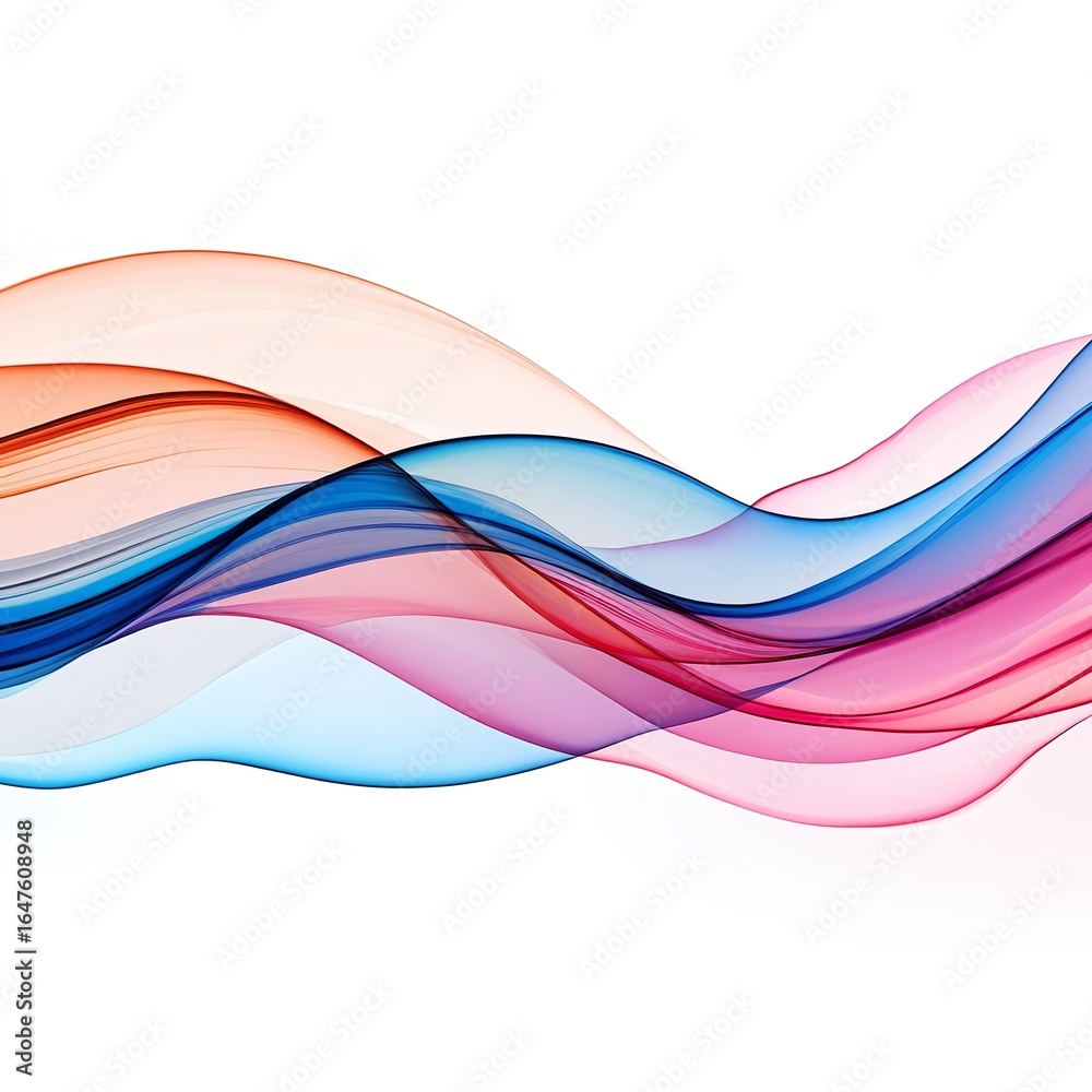 Obraz premium Abstract Colorful Wave Pattern on White Background for Modern Design and Creative Projects Beautiful Flowing Gradient Lines