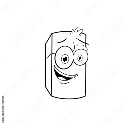 Bild auf Leinwand Cute eraser rubber with big eyes clip art