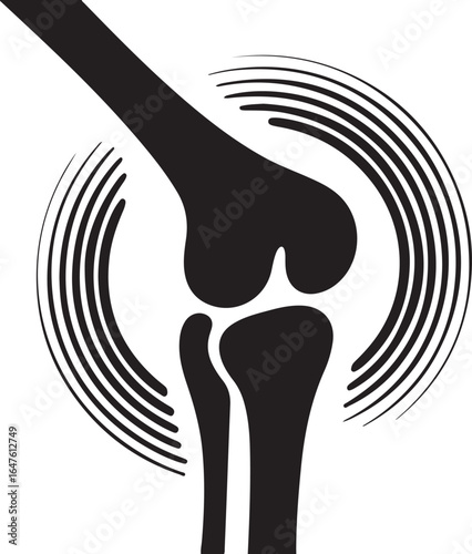 Knee Joint Pain Illustration Vector, Medical Concept, Healthcare, Anatomy, Bone Structure