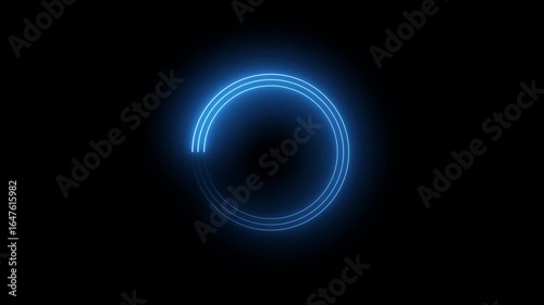 moving circles are intertwined. Circles rotating with the light. The lights follow in the direction of movement. 4k