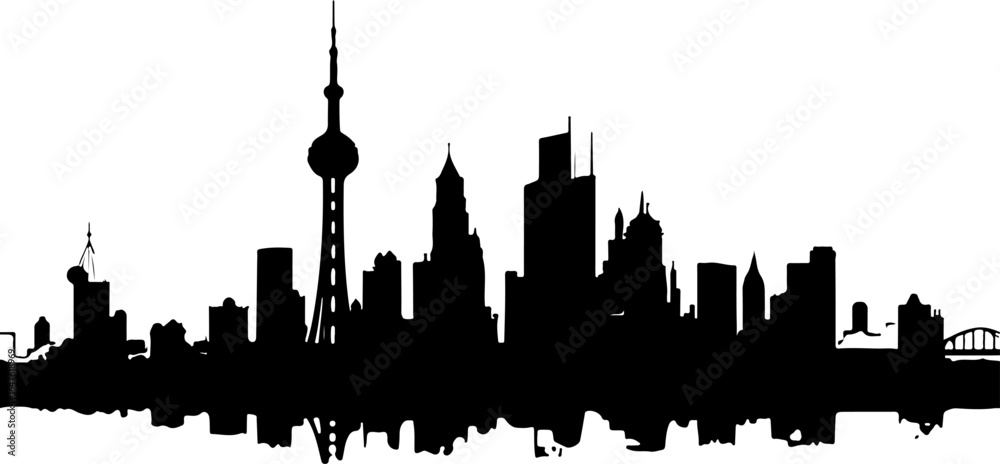 Obraz premium Toronto City Skyline Silhouette