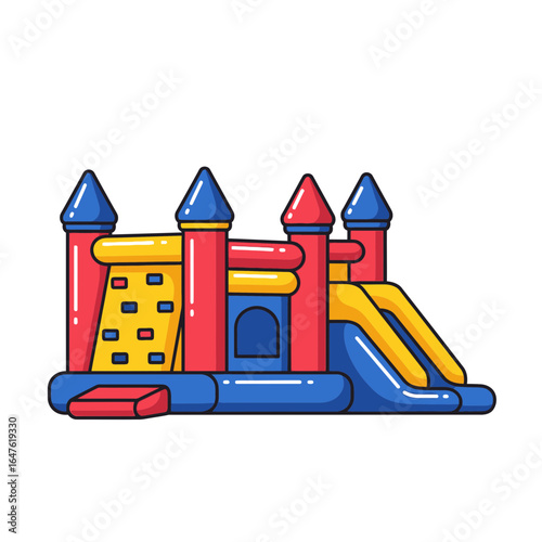 Inflatable Castle Bounce House with Climbing Wall and Slides