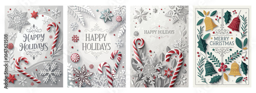 Festive holiday cards featuring colorful designs and cheerful messages to celebrate the holiday season.