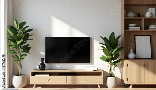 Elegant Contemporary Living Room with TV Setup