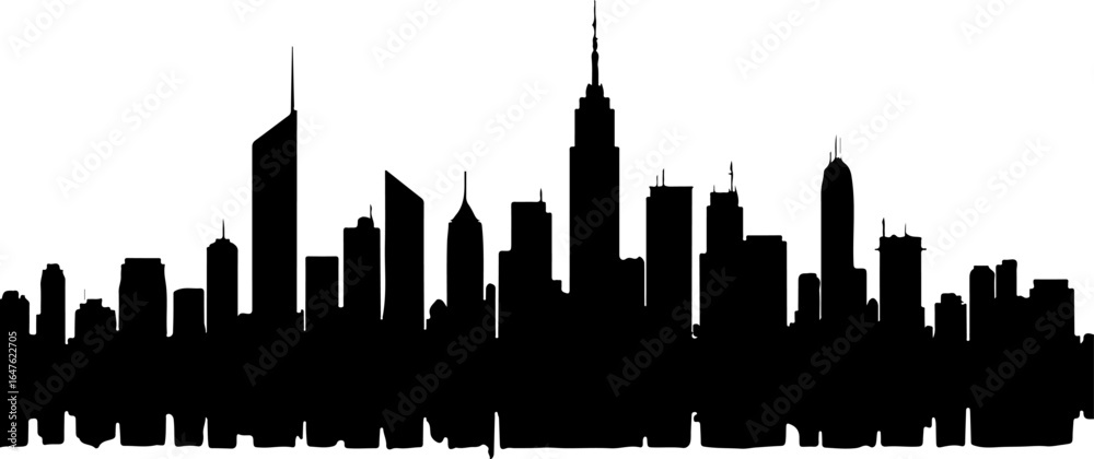 Obraz premium World Landmark City Skyline Silhouette – Global Urban Vector Art