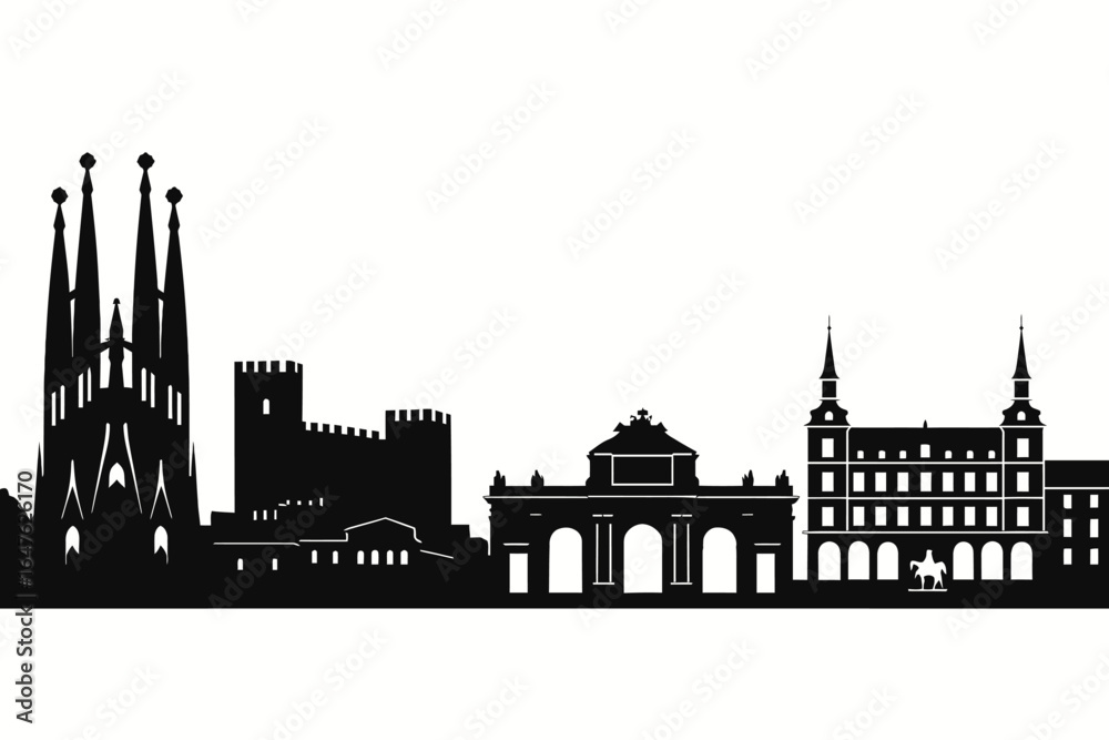 Fototapeta premium skyline silhouette of Spain