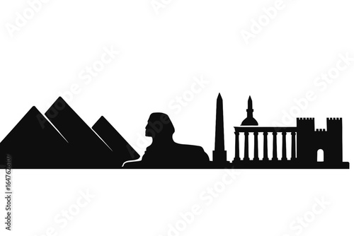 skyline silhouette of Egypt