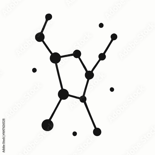 black vector representation of the constellation Orion