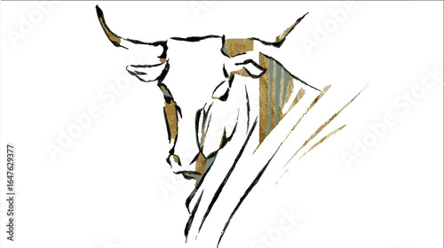 Stylized bull illustration