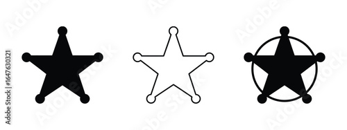 Sheriff star, sheriff badge, police star, star icon vector