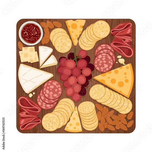 Charcuterie Board with Food Flatlay, and Gourmet Appetizer.