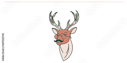 Deer head illustration graphic design