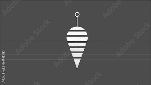 Simplified plumb bob icon against gray background for construction and design