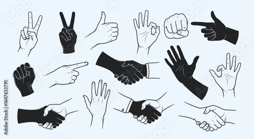 Diverse hand gestures expressing agreement, success, and connection for modern business needs