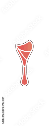 Stylized red wine glass illustration against black background