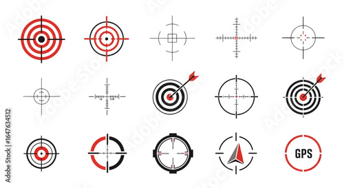 Collection of crosshairs and targets, perfect for navigation, precision, and achieving goals