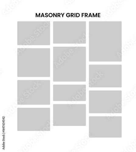 Masonry grid 3 column photos or pictures photo collage and digital wall template