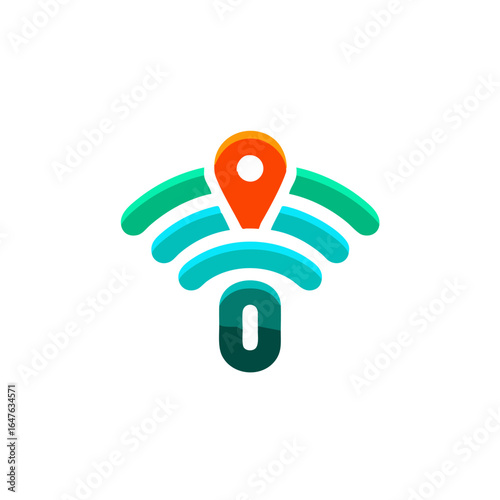 Vector icon  wifi location pinpoint logo design for internet service provider and gps navigation app service company