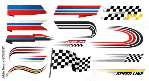 Dynamic racing design elements perfect for speed, competition, and automotive themes