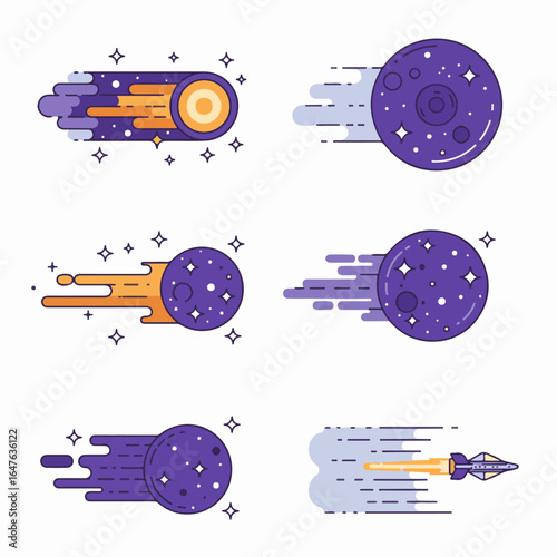 Playful Cartoon Astronauts Experiencing Weightlessness While Snacking