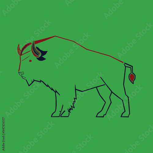 vector illustration of an illustration of an abstract bull ai generated
