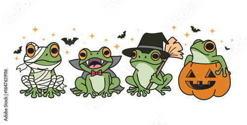 Frog halloween funy illustration vector