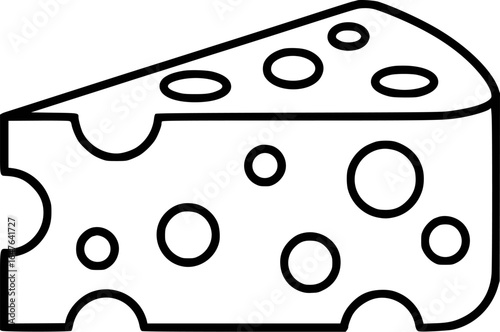 Wedge of swiss cheese with holes food dairy