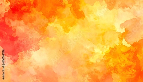 Wallpaper Mural Radiant watercolor background with vibrant hues of orange, yellow and red creating a textured canvas Torontodigital.ca