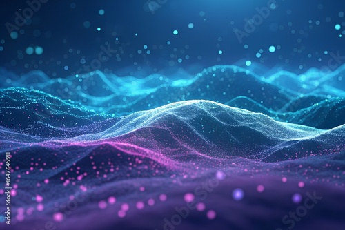 Abstract landscape blue purple background digital art modern futuristic design