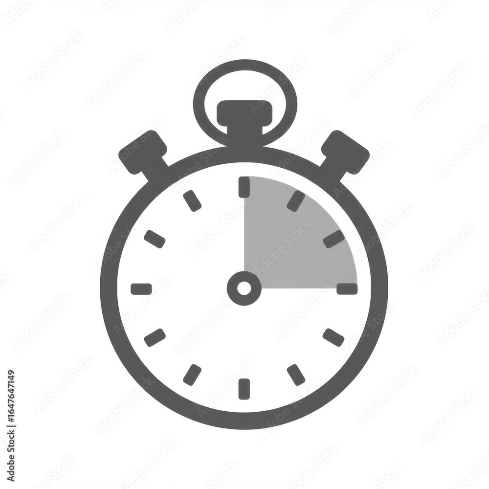 Grey Stopwatch on White Background Grey Stopwatch on White Background
