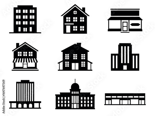 Smart Sweet Home Vector Icon Set with Modern Flat Design on White Background.