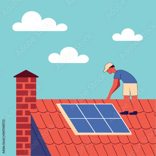 Solar panels on roof