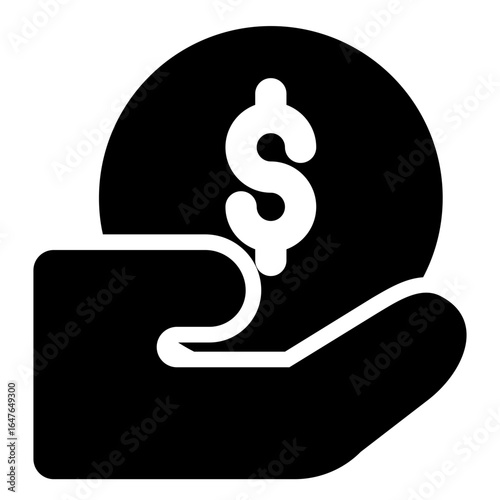 Hand Receiving Dollar Coin Icon
