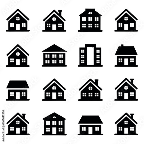 Smart Sweet Home Vector Icon Set with Modern Flat Design on White Background.