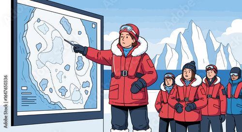 Researchers Explore Antarctica Expedition Team Plans Navigation Route
