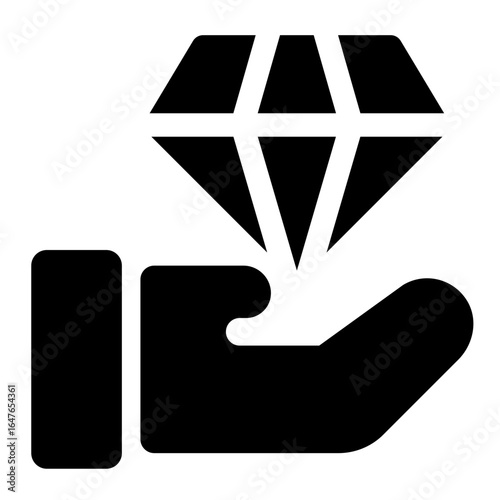 Hand Holding a Diamond Icon