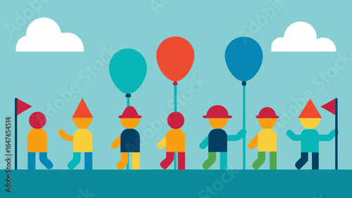 flat design carnival parade balloons