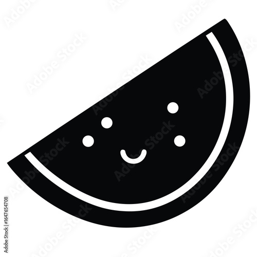 Vector art design of black and orange fruit, pepper, and bread with a slice of cheese in a cartoon style