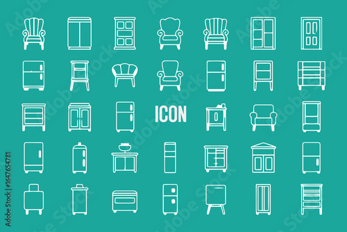 Smart Home and Property Icon Bundle Design. Set for Real Estate Business house icon on white background.