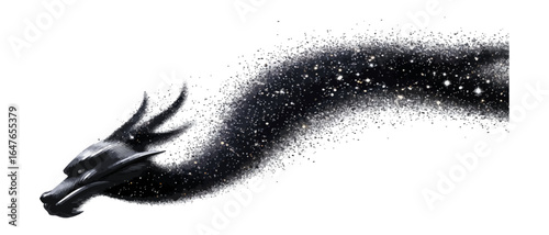Abstract dragon head with stardust effect
