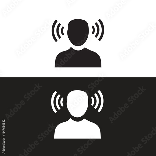 Voice Communication Icon Set – Minimalist Speaker Profile Symbols for Audio, Podcast, and Interaction Concepts
