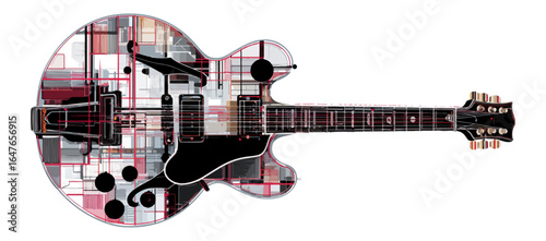 Abstract electric guitar graphic design