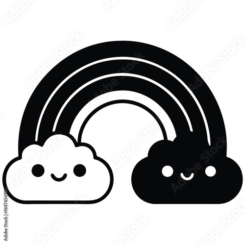 Cloud computing icon of a headphone with music symbols in a speech bubble on a black background
