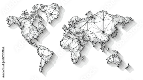 Polygonal world map graphic design