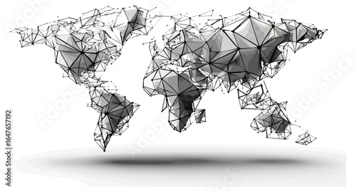 Geometric world map graphic design