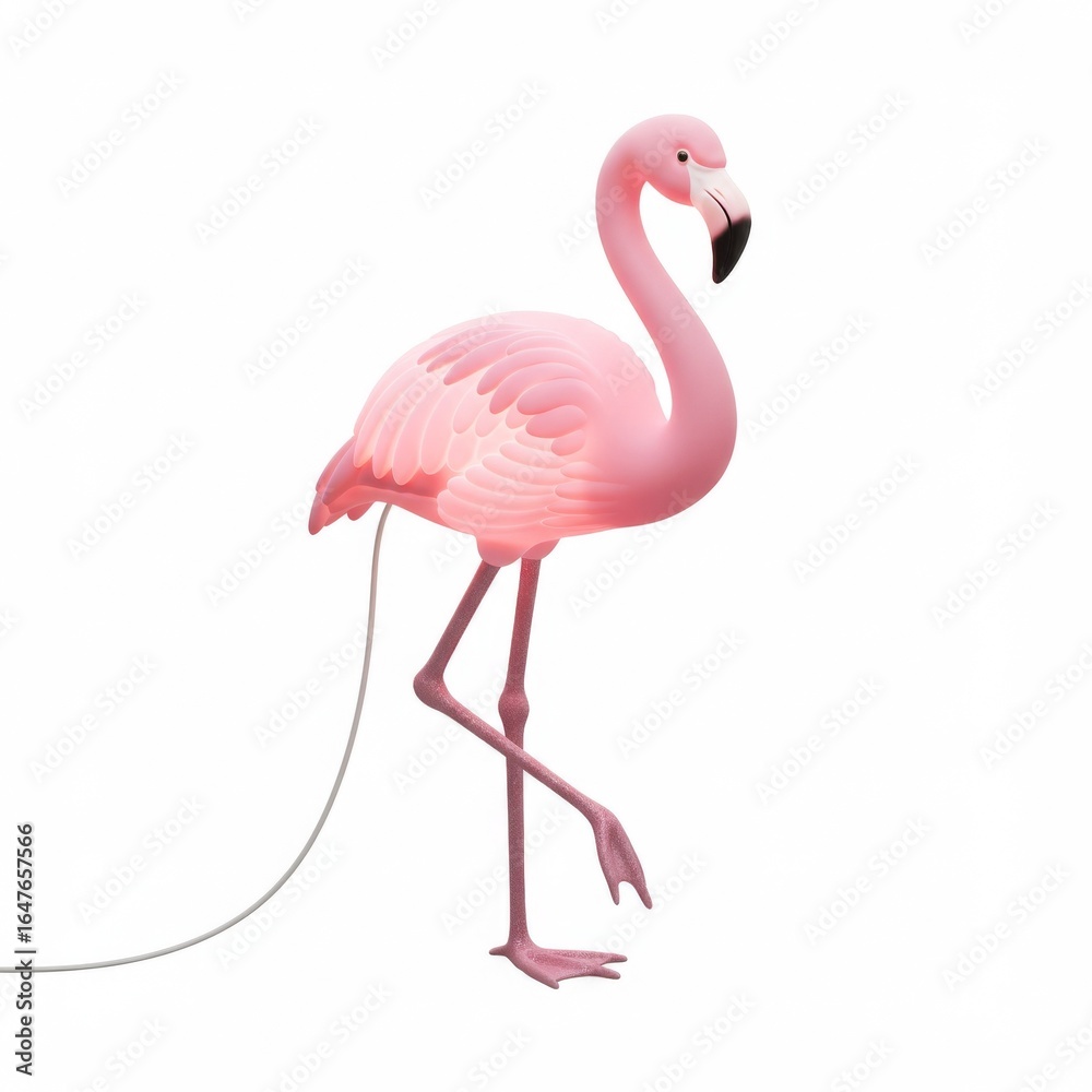 Fototapeta premium Pink Flamingo Table Lamp, Decorative Bird Shaped Light