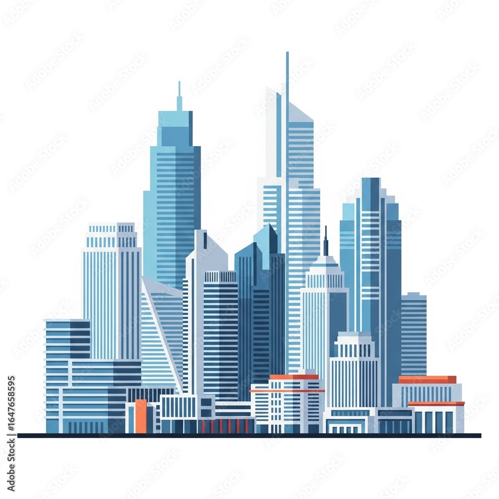 Obraz premium city skyline vector illustration
